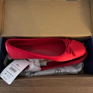 Red Ballet Flats: Size 8.5
